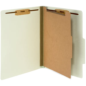 Classification Folders with 1 Divider, Letter Size, Gray/Green, 10 Count Folders Blue Summit Supplies