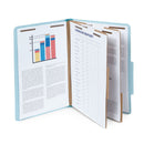 Classification Folders with 2 Dividers, Legal Size, Light Blue, 10 Count Folders Blue Summit Supplies