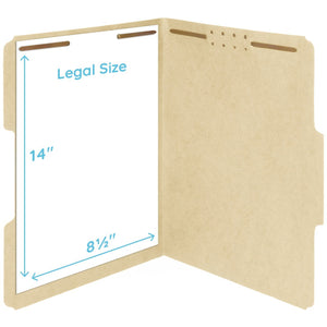Fastener File Folders, Legal Size, Manila, 50 Pack Folders Blue Summit Supplies