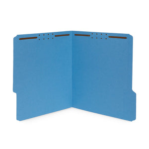 Fastener File Folders, Letter Size, Assorted Colors, 50 Pack Folders Blue Summit Supplies
