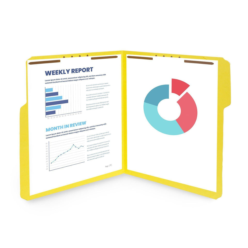Fastener File Folders, Letter Size, Assorted Colors, 50 Pack Folders Blue Summit Supplies