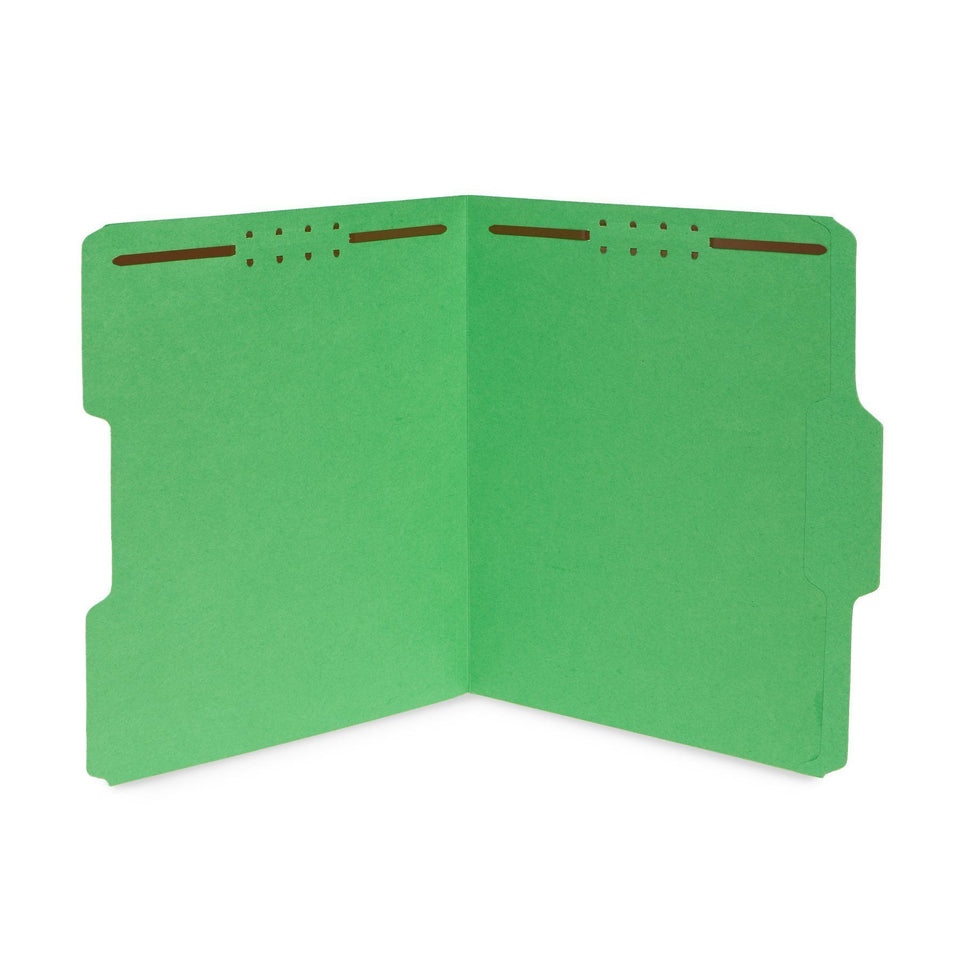 Fastener File Folders, Letter Size, Assorted Colors, 50 Pack Folders Blue Summit Supplies