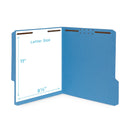 Fastener File Folders, Letter Size, Assorted Colors, 50 Pack Folders Blue Summit Supplies