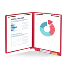 End Tab Fastener File Folders, Letter Size, Red, 50 Pack Folders Blue Summit Supplies