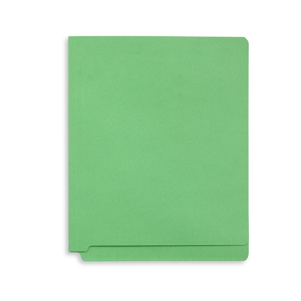 End Tab Fastener File Folders, Letter Size, Green, 50 Pack Folders Blue Summit Supplies