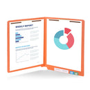 End Tab Fastener File Folders, Letter Size, Orange, 50 Pack Folders Blue Summit Supplies