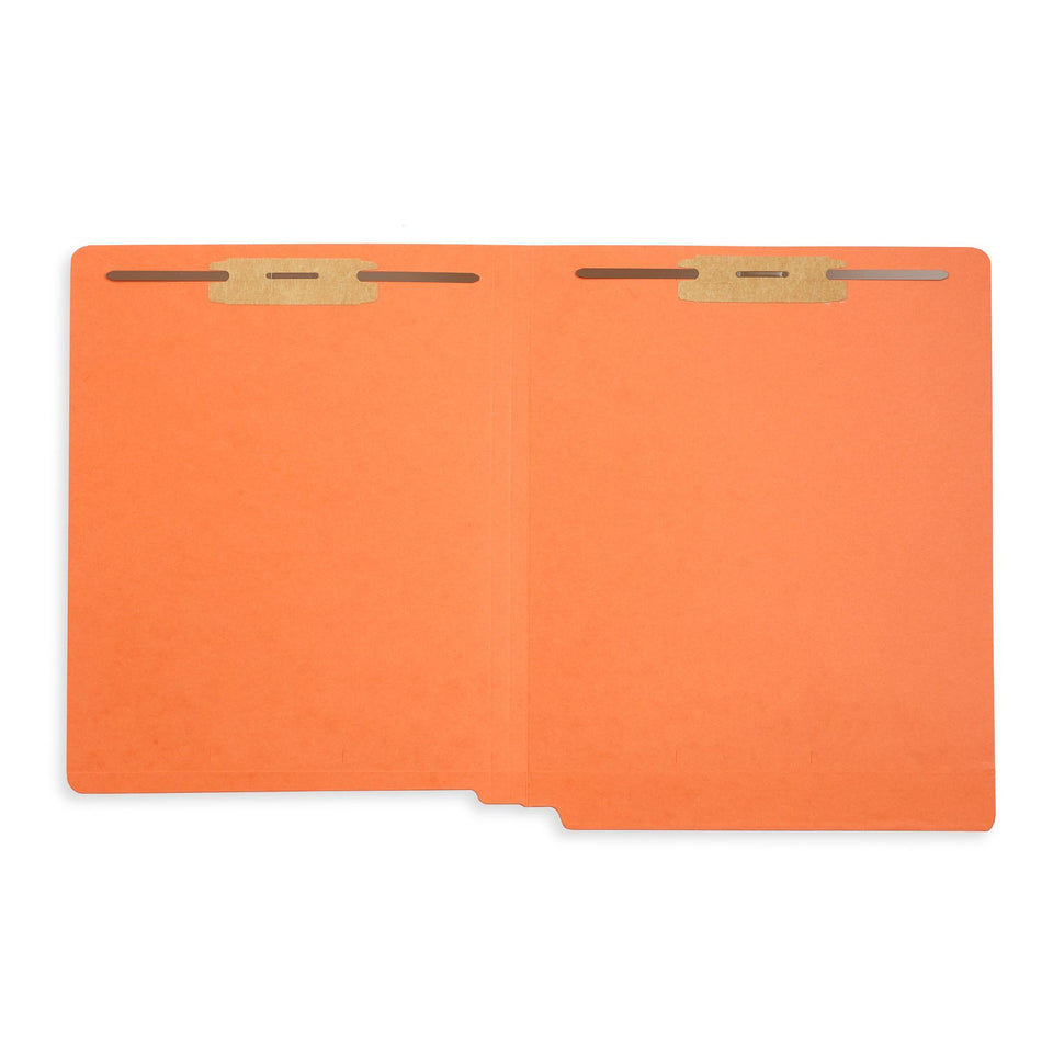 End Tab Fastener File Folders, Letter Size, Orange, 50 Pack Folders Blue Summit Supplies