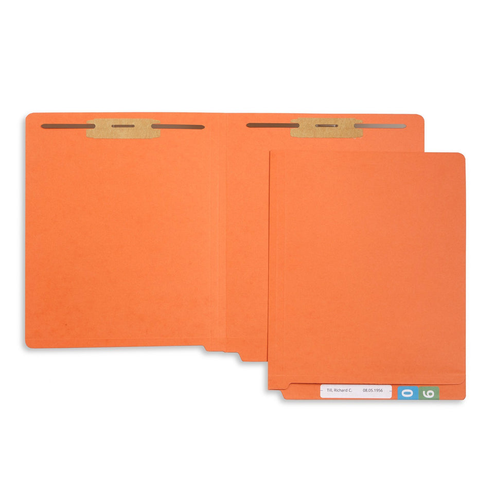 End Tab Fastener File Folders, Letter Size, Orange, 50 Pack Folders Blue Summit Supplies
