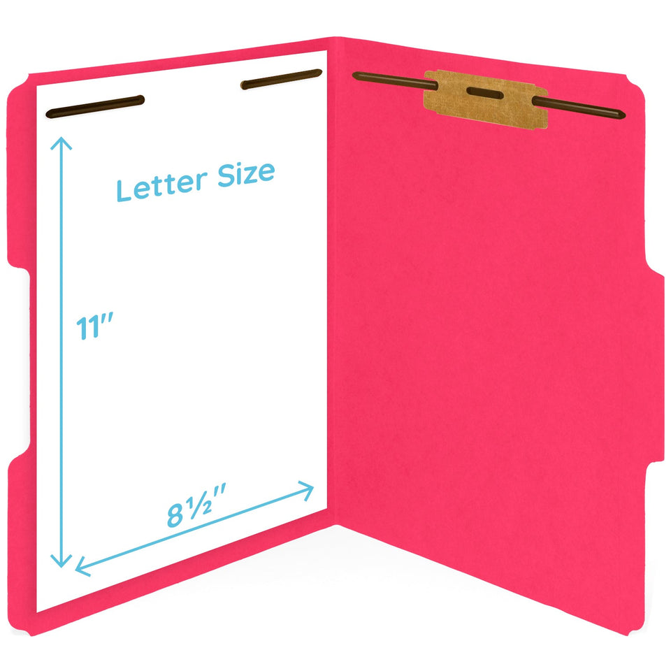 Blue Summit Supplies Fastener Folders, Reinforced, Letter, 1/3 Tab, Red, 50 Pack Fastener Folders Blue Summit Supplies