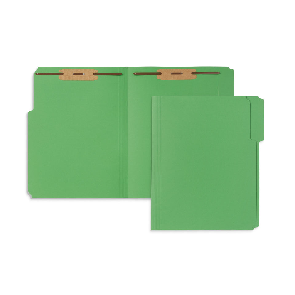 Blue Summit Supplies Fastener Folders, Reinforced, Letter, 1/3 Tab, Green, 50 Pack Fastener Folders Blue Summit Supplies