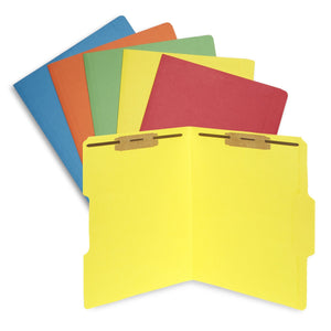 Fastener File Folders, Letter Size, Assorted Colors, 50 Pack Folders Blue Summit Supplies