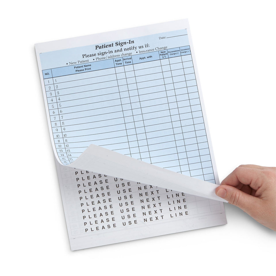 HIPAA Compliant Sign-In Sheets, Blue, 25 Count Business Forms Blue Summit Supplies
