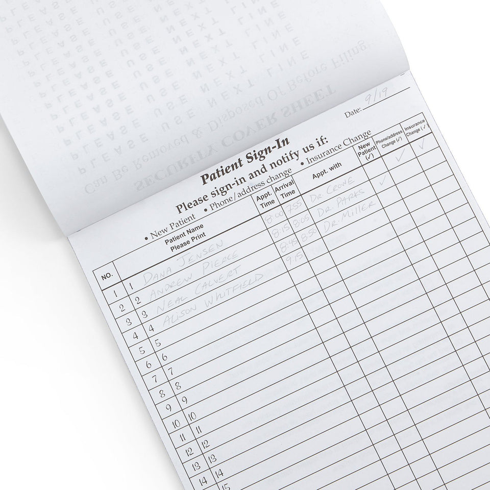HIPAA Compliant Sign-In Sheets, Blue, 25 Count Business Forms Blue Summit Supplies