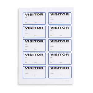 Visitor Badge Log Book, 250 Stickers Business Forms Blue Summit Supplies 