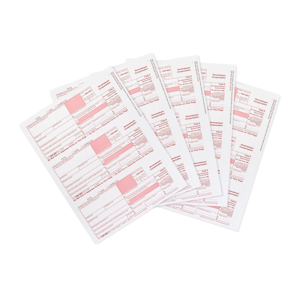 2022 Blue Summit Supplies Tax Forms, 1099-NEC Copy A Forms, 100-Pack (34 Sheets) 1099 Forms Blue Summit Supplies