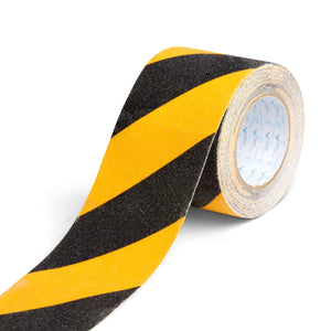 Anti-Slip Tape, Black/Yellow Stripe, 4" x 30', 1-Pack Safety Tapes and Treads Blue Summit Supplies 