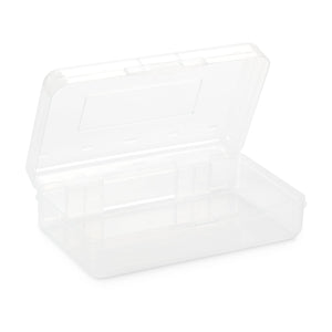 Clear Plastic Pencil Box, 4 Pack Pencil Boxes Blue Summit Supplies 