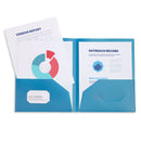 Plastic Two-Pocket Folders, Gem Tones, 6 Pack Folders Blue Summit Supplies