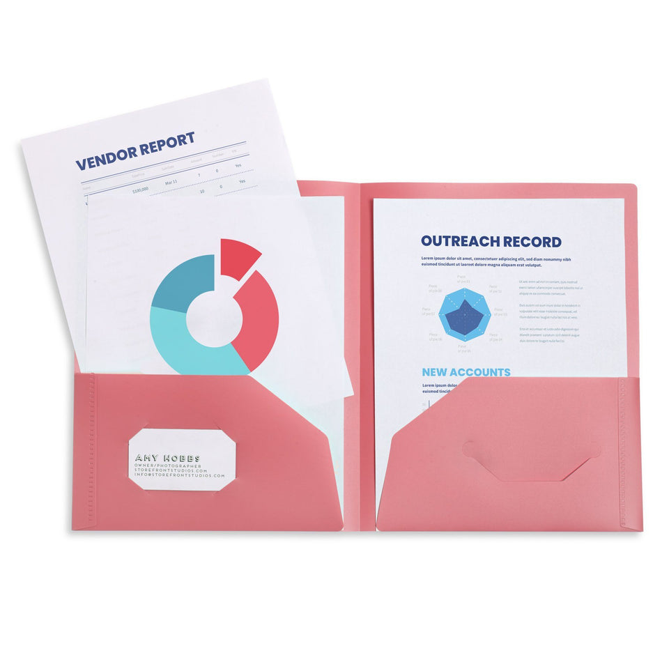 Plastic Two-Pocket Folders, Gem Tones, 6 Pack Folders Blue Summit Supplies