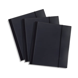 Blue Summit Supplies Plastic Folders, 10-Pocket, Black, 3-Pack Plastic Folders and Envelopes Blue Summit Supplies