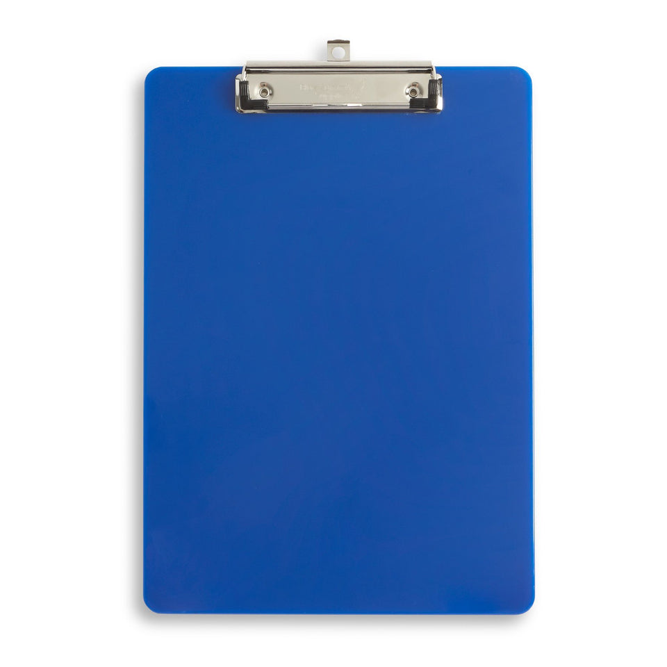 Plastic Clipboards, Low Profile Clip, Blue, 6 Pack Clipboards Blue Summit Supplies