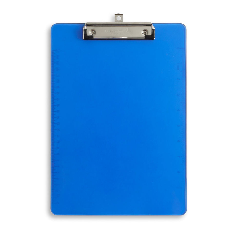 Transparent Plastic Clipboards, Low Profile Clip, Assorted Colors, 6 Pack Clipboards Blue Summit Supplies