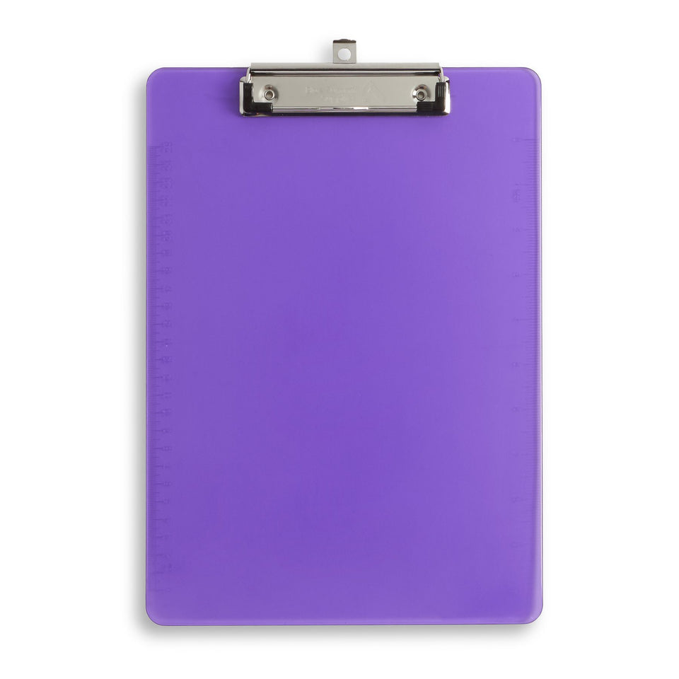 Transparent Plastic Clipboards, Low Profile Clip, Assorted Colors, 6 Pack Clipboards Blue Summit Supplies