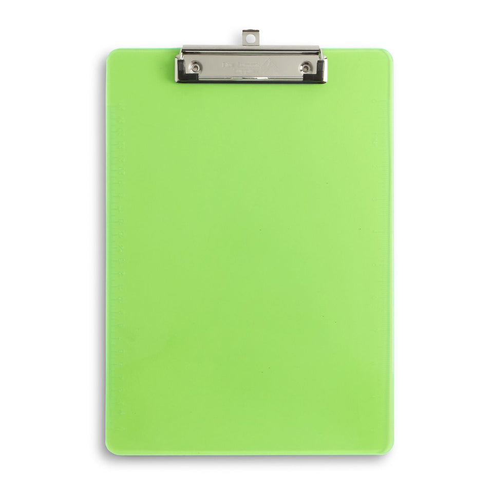 Transparent Plastic Clipboards, Low Profile Clip, Assorted Colors, 6 Pack Clipboards Blue Summit Supplies