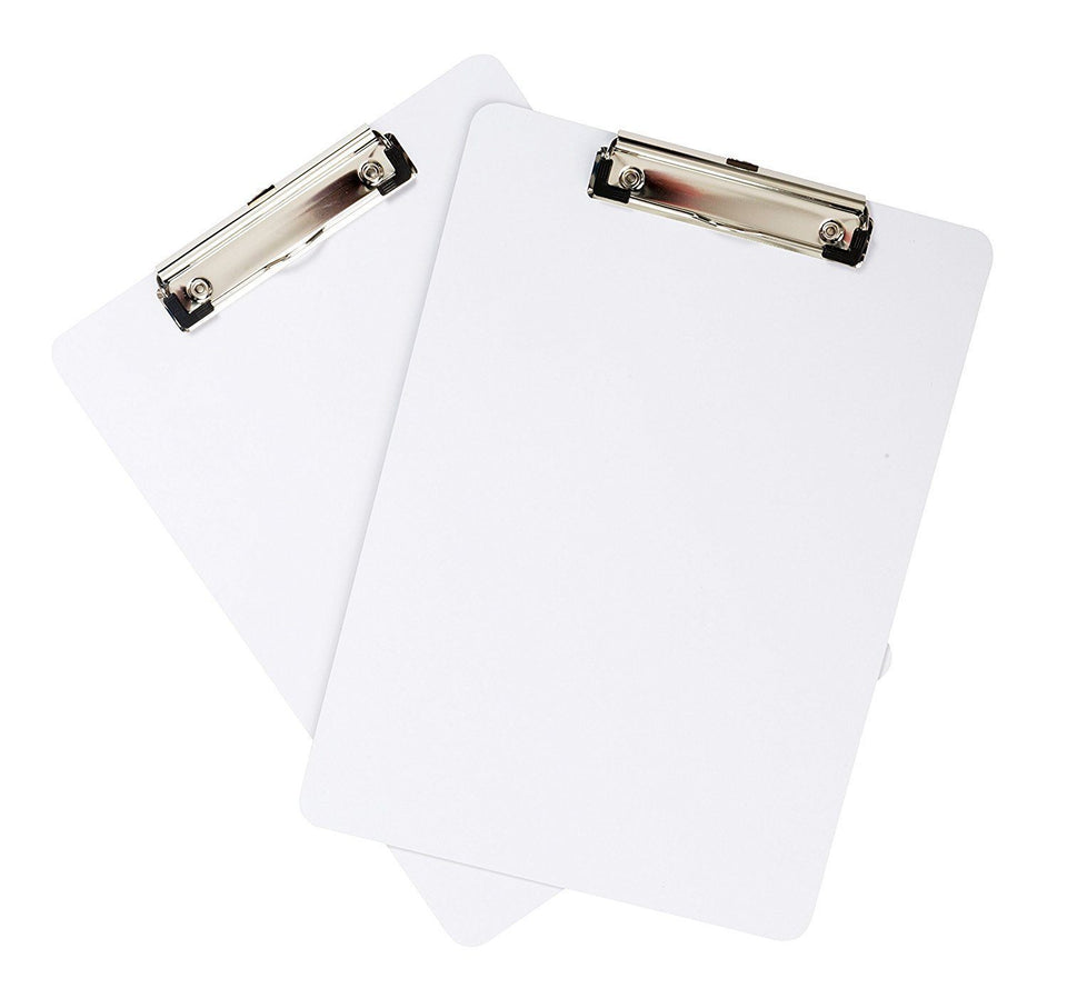Whiteboard Clipboards, Low Profile Clip, 6 Pack Clipboards Blue Summit Supplies