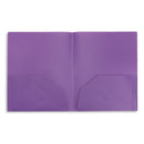 Plastic Two Pocket Folders, Assorted Colors, 30 Pack Folders Blue Summit Supplies