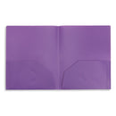 Plastic Two Pocket Folders, Assorted Colors, 6 Pack Folders Blue Summit Supplies