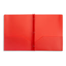 Plastic Two Pocket Folders with Prongs, Assorted Colors, 30 Pack Folders Blue Summit Supplies
