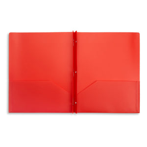 Plastic Two Pocket Folders with Prongs, Assorted Colors, 30 Pack Folders Blue Summit Supplies