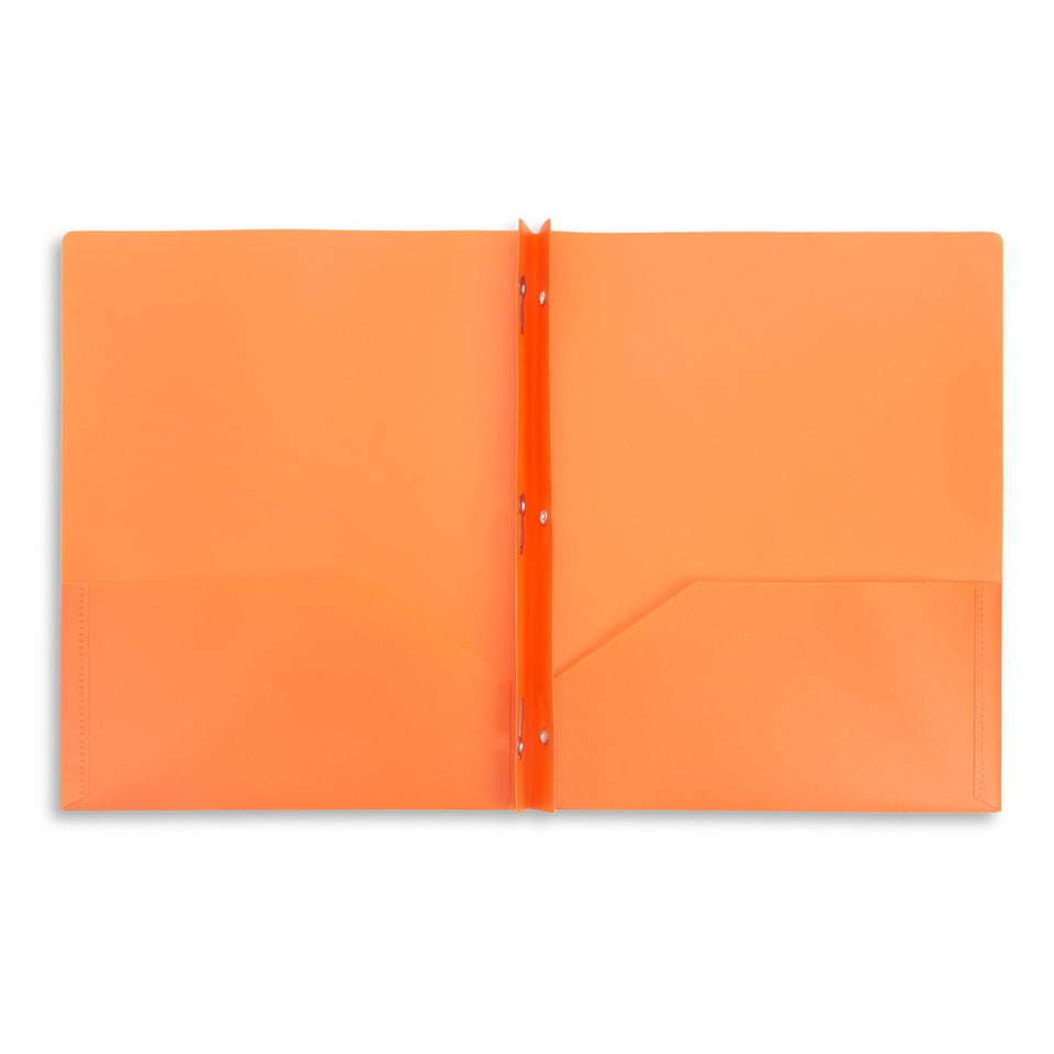 Plastic Two Pocket Folders with Prongs, Assorted Colors, 30 Pack Folders Blue Summit Supplies