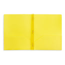 Plastic Two Pocket Folders with Prongs, Assorted Colors, 6 Pack Folders Blue Summit Supplies