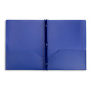 Plastic Two Pocket Folders with Prongs, Assorted Colors, 6 Pack Folders Blue Summit Supplies