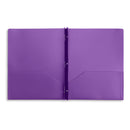 Plastic Two Pocket Folders with Prongs, Assorted Colors, 30 Pack Folders Blue Summit Supplies