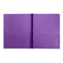 Plastic Two Pocket Folders with Prongs, Assorted Colors, 6 Pack Folders Blue Summit Supplies
