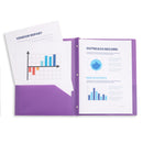 Plastic Two Pocket Folders with Prongs, Assorted Colors, 6 Pack Folders Blue Summit Supplies