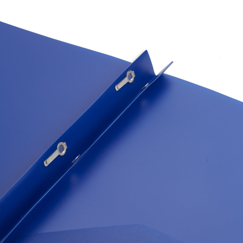 Plastic Two Pocket Folders with Prongs, Assorted Colors, 30 Pack Folders Blue Summit Supplies