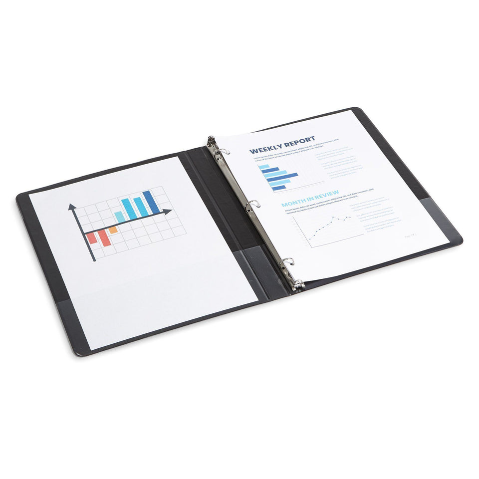 1/2" 3-Ring Economy Binders, Black, 10 Pack binders Blue Summit Supplies