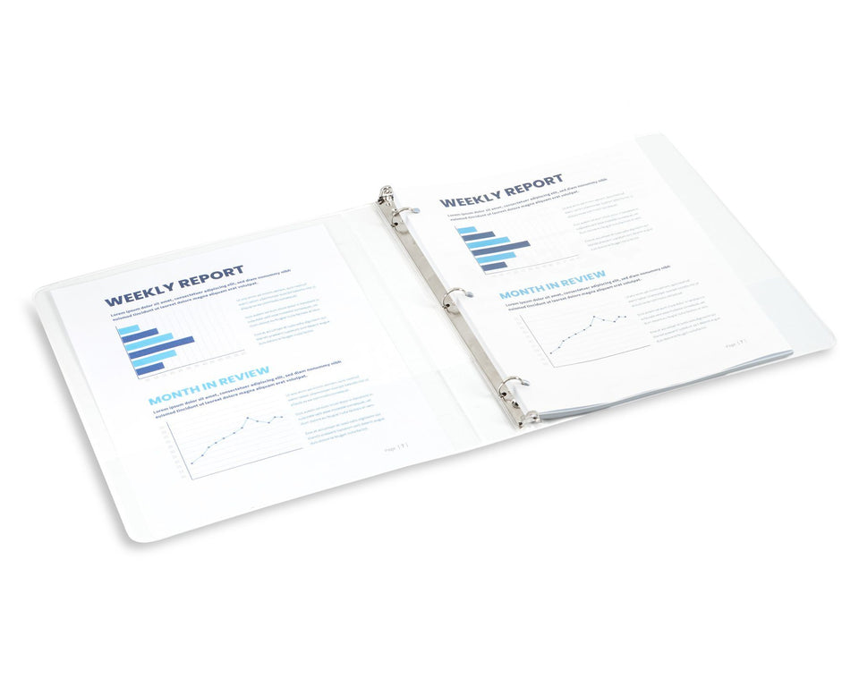 1/2" 3-Ring Economy Binders, White, 10 Pack binders Blue Summit Supplies