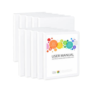 1/2" 3-Ring Economy Binders, White, 10 Pack binders Blue Summit Supplies