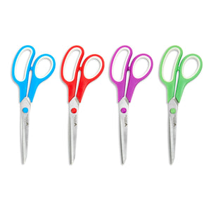 Stainless Steel Scissors, Assorted Colors, 30 Pack Scissors Blue Summit Supplies 