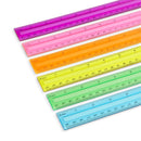 Plastic Shatterproof Rulers, Assorted Colors, 30 Pack Rulers Blue Summit Supplies