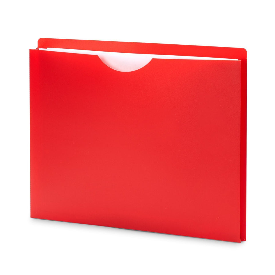 1" Expanding Plastic File Jackets, Letter Size, Assorted Colors, 20 Pack Folders Blue Summit Supplies