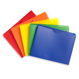 1" Expanding Plastic File Jackets, Letter Size, Assorted Colors, 20 Pack Folders Blue Summit Supplies