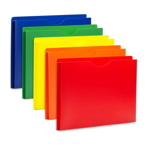 1" Expanding Plastic File Jackets, Letter Size, Assorted Colors, 20 Pack Folders Blue Summit Supplies