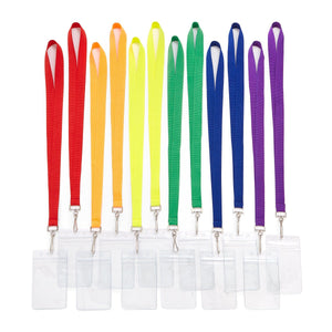 Lanyards with ID Holder, Assorted Colors, 12 Count Pencil Pouches Blue Summit Supplies