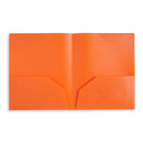 Plastic Two-Pocket Folders with Reinforced Corners, Assorted Colors, 12 Pack Folders Blue Summit Supplies